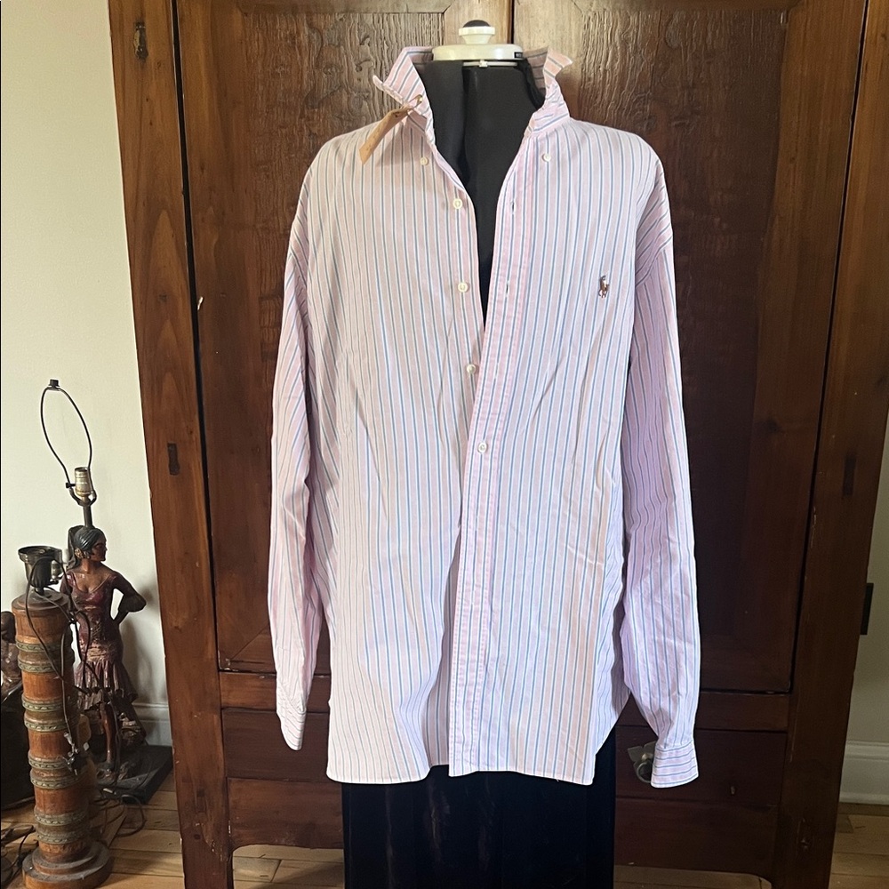 Ralph Lauren Pink and Blue Striped Shirt
